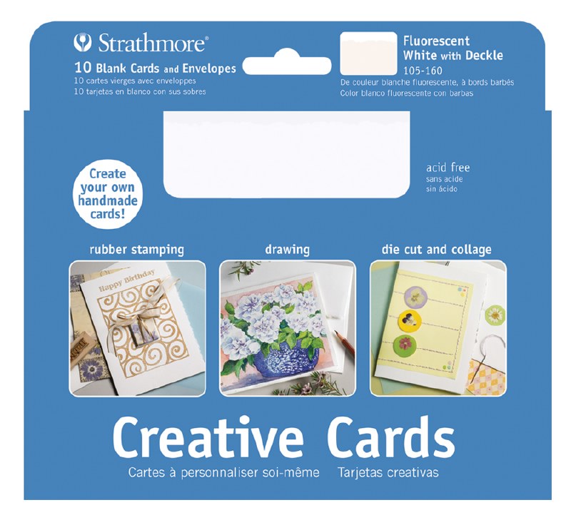 Strathmore Blank Greeting Cards with Envelopes - Palm Beach White