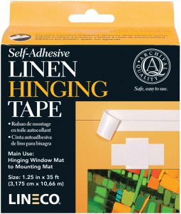 Lineco Self-Adhesive Black Linen Hinging Tape