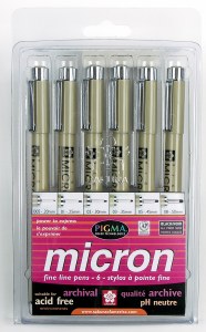Sakura Pigma Micron Pen Set of 6 Black
