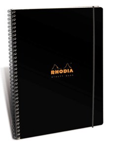 Rhodia Lined Elasti Book Wirebound 9x11.75 Black