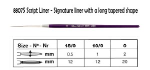 Silver Silk 88® Brush LINER 18/0 -  8807S18/0
