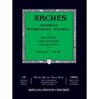 Arches 140lb Cold Press Watercolor Pad 9x12, 12 Sheets