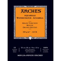 Arches 140lb Rough Watercolor Pad 9x12, 12 sheets