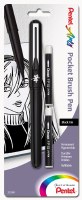 Pentel Pocket Brush Pen Black with 2 Refills