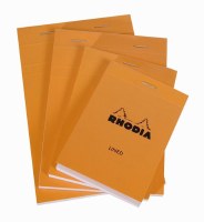 Rhodia Blank Paper Notepad 6x8.25 Orange