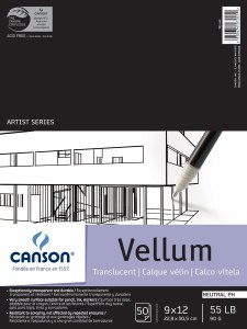 Canson Vidalon Vellum Pad 9x12 50 sheets