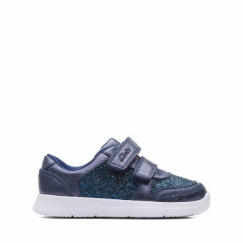 Clarks 'Ath Sonar Toddler' Girls Shoes (Blue)