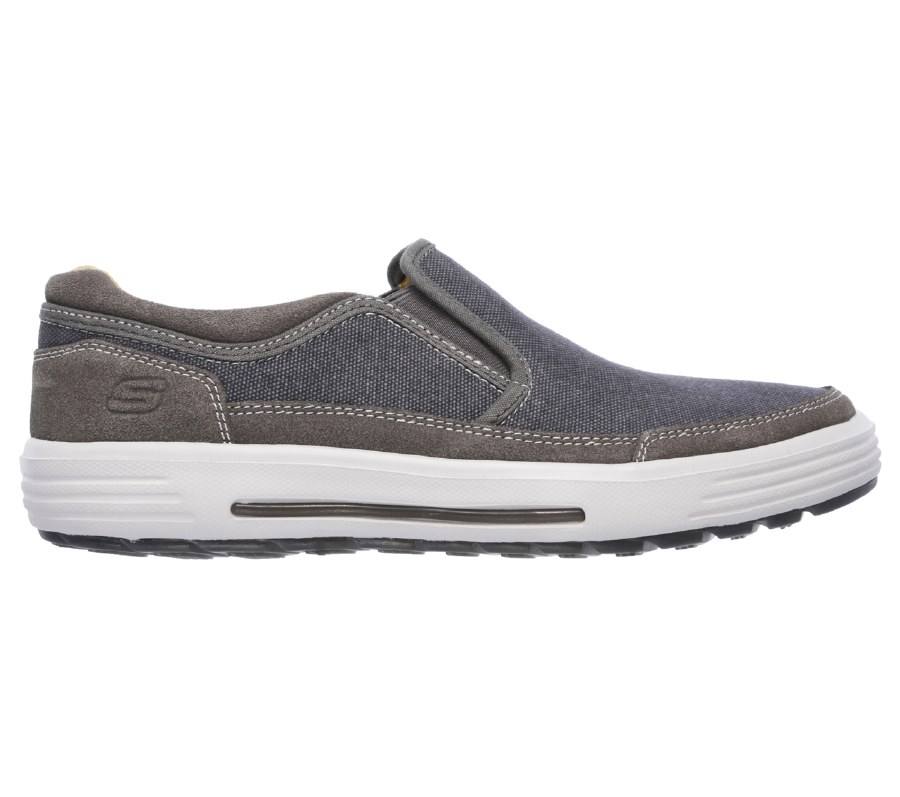 Skechers 'Porter - Compen' Mens Shoes (Grey/Navy) - Hand Footwear Ltd