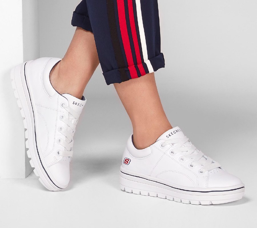 skechers white plimsolls