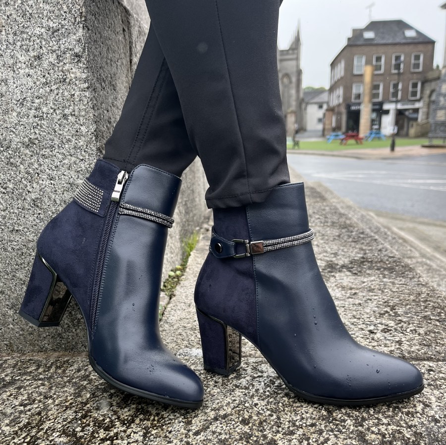 women's navy ankle boots