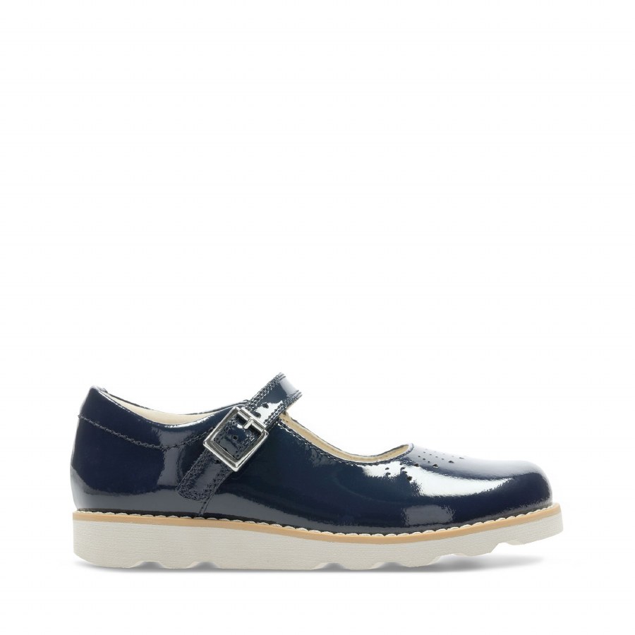 clarks navy girls shoes