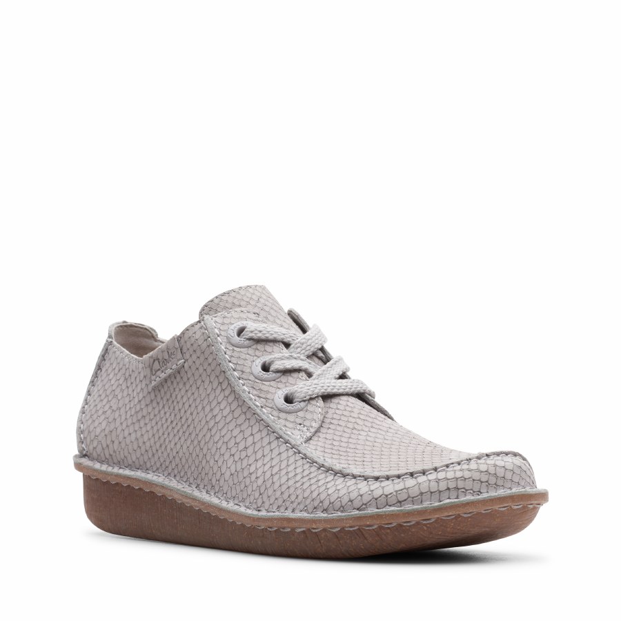 livstid Menneskelige race Oceanien Clarks 'Funny Dream' Womens Shoes (Light Grey) - Hand Footwear Ltd