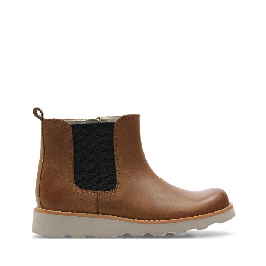 Clarks 'Crown Halo' Boys Boots (Tan 