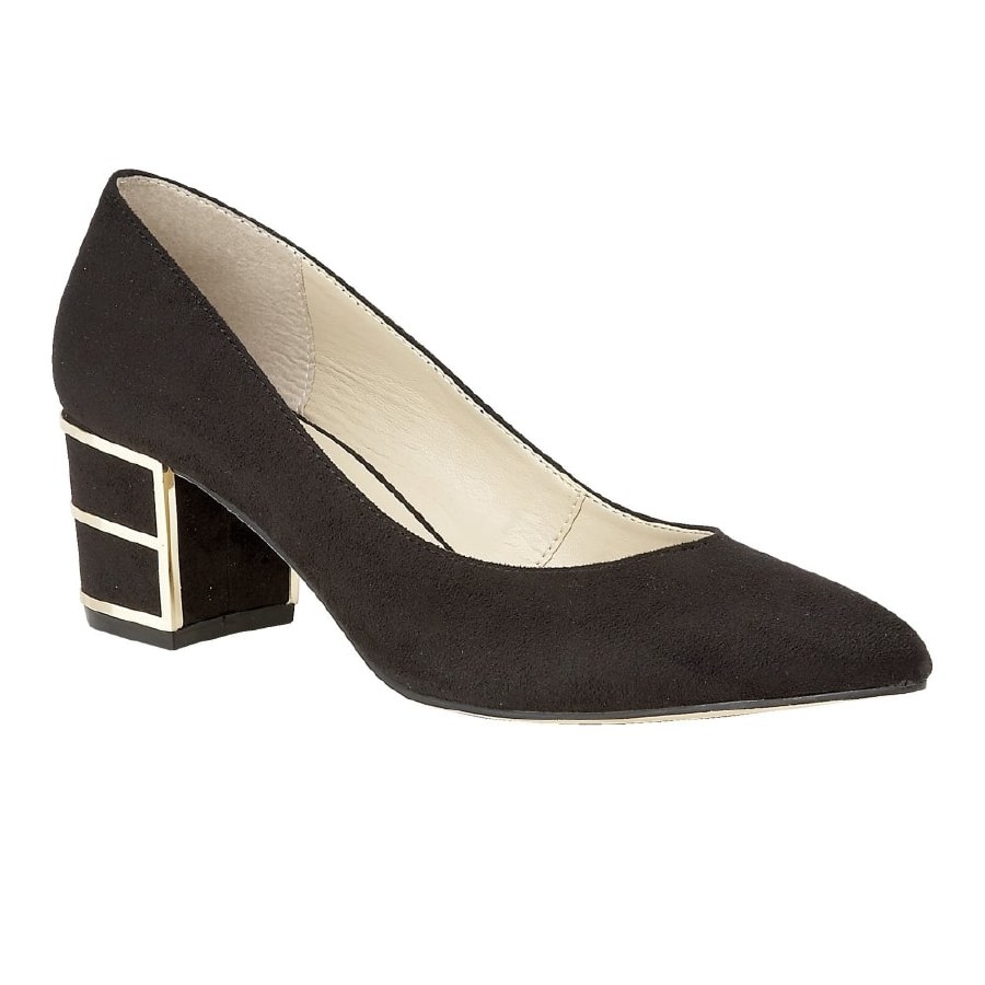 ladies black shoes block heel
