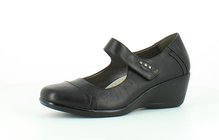 Heavenly Feet Calissa Ladies Wedge Shoes Black Hand Footwear Ltd