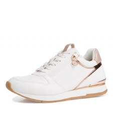 Tamaris '23603' Ladies Shoes (White/Gold)