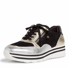 Tamaris '23707' Ladies Shoes (Black/Silver)