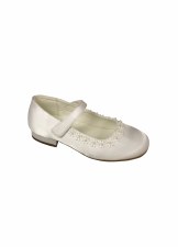 Dubarry 'Vivienne' Girls Communion Shoes (White Satin)