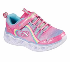 Skechers 'S Lights: Heart Lights - Rainbow Lux' Girls Trainers (Pink Multi)