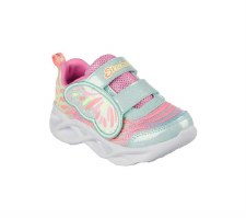Skechers 'S-Lights: Twisty Brights - Wingin It' Girls Trainers (Multi Pink)