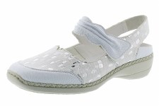 Rieker '41379' Ladies Shoes (White/Silver)