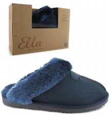 Ella Shoes 'Jill' Ladies Slippers (Navy)