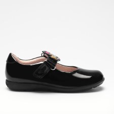Lelli Kelly '8341 G Bonnie' Girls School Shoes (Black Patent)