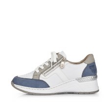 Rieker 'N4303' Ladies Shoes (White/Blue)