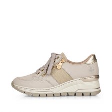 Rieker 'N8322' Ladies Shoes (Beige/Gold)
