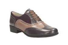 Clarks 'Hamble Oak' Leather Brogues (Purple Combi)