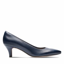 Clarks 'Linvale Jerica' Ladies Heels (Navy Leather)