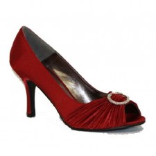 Lunar 'FLV132' Peep-Toe Occasion Shoe (Burgundy)