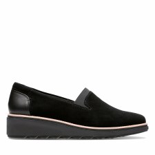 Clarks 'Sharon Dolly' Ladies Shoes (Black Suede)