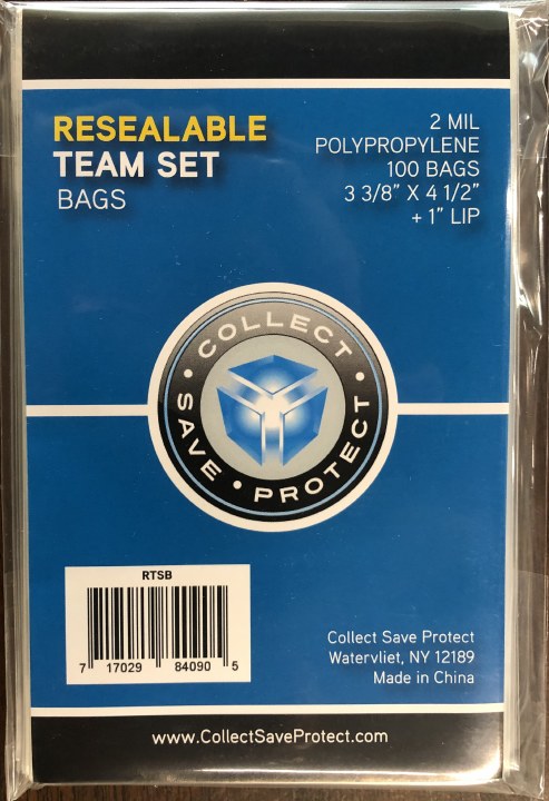 thumbnail image 2 of 25-Pack Cardboard Gold Resealable Team Bags – Perfect For Trading Cards & Toploaders 2 of 6