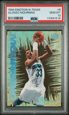 1994/95 SKYBOX E-MOTION N-TENSE #6 ALONZO MOURNING PSA10