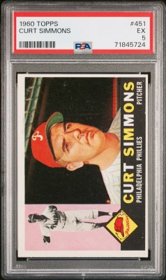 1960 TOPPS 451 C SIMMONS PSA 5