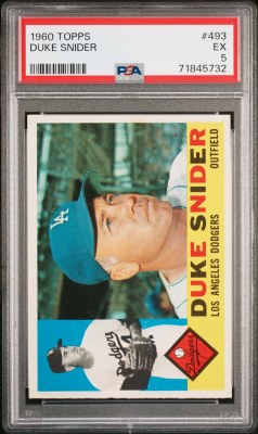 1960 TOPPS 493 D SNIDER PSA 5