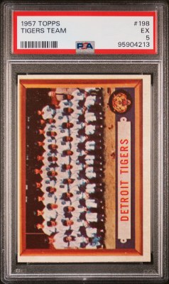1957 TOPPS 198 TIGERS PSA 5