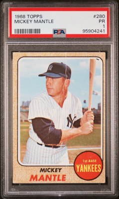 1968 TOPPS 280 MANTLE PSA 1