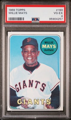 1969 TOPPS 190 MAYS PSA 4