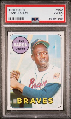 1969 TOPPS 100 AARON PSA 4