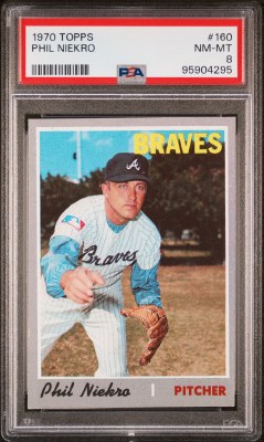 1970 TOPPS 160 NIEKRO PSA 8
