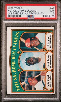 1972 TOPPS 89 HR LEADERS PSA 7