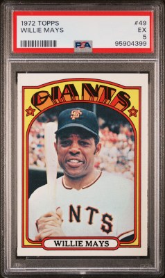 1972 TOPPS 49 MAYS PSA 5