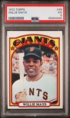 1972 TOPPS 49 MAYS PSA 5