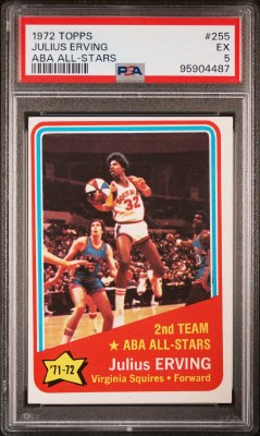 1972 TOPPS 255 ERVING PSA 5