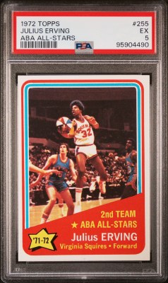 1972 TOPPS 255 ERVING PSA 5
