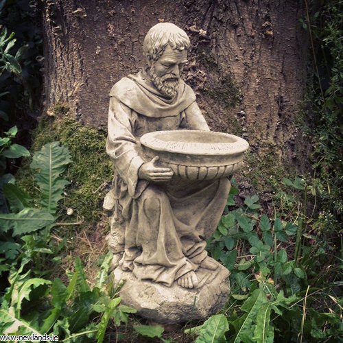 St Francis With Bird Feeder Newlands Garden Centre