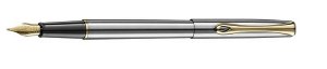 Diplomat traveller Fountain Pen in Stainless with Gold