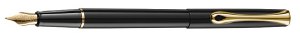 Diplomat traveller Fountain Pen in Black with Gold